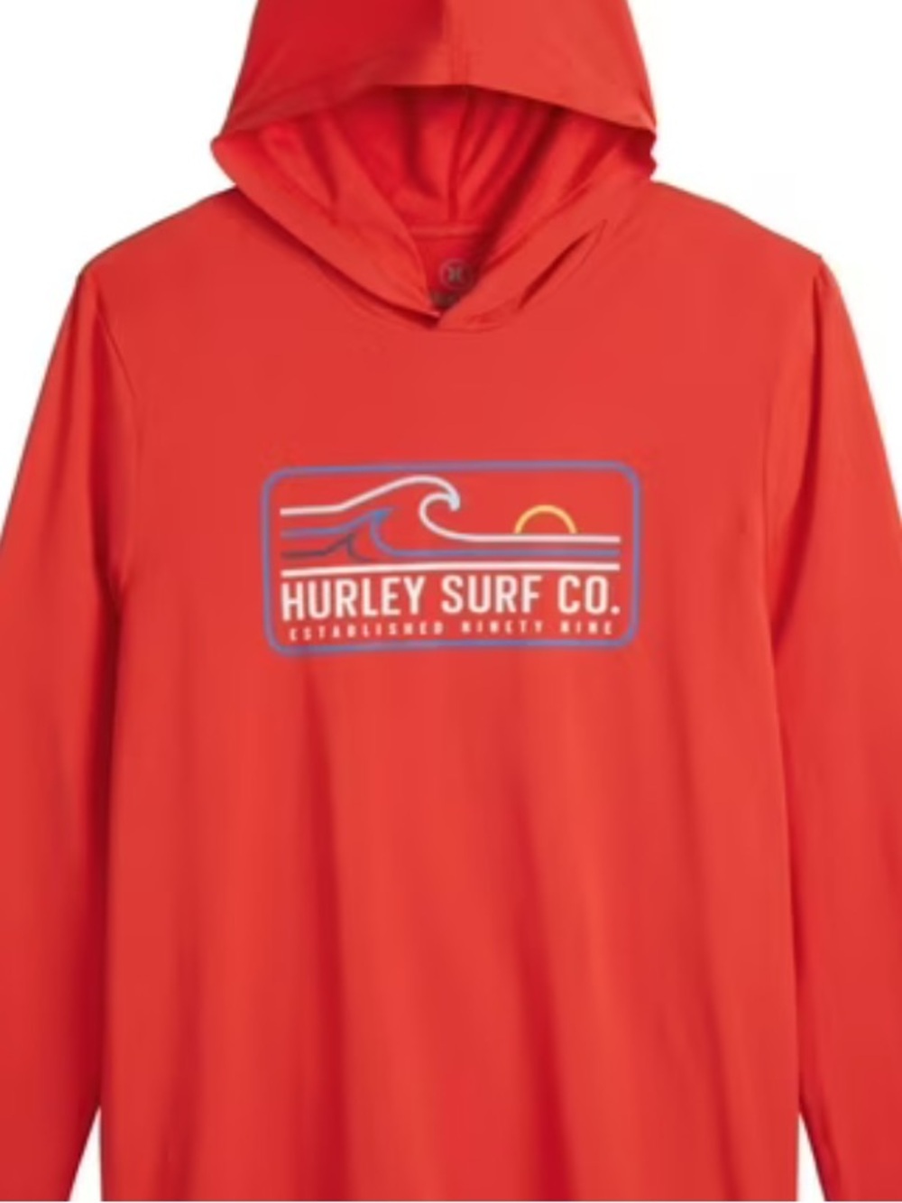 Hurley Men's Red Surf Co. Long Sleeve Rash Guard